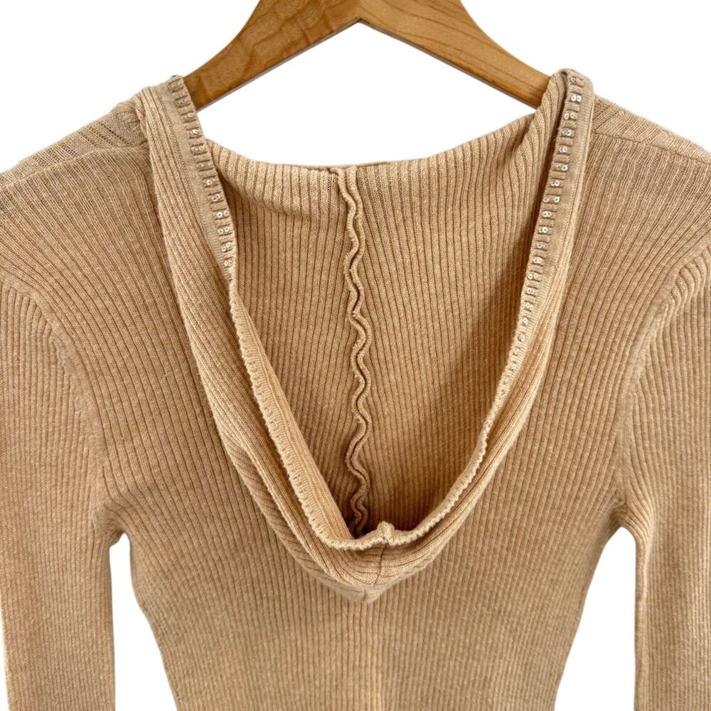 Aeropostale Y2K Cable Knit Hooded Lightweight Sweater 100% Cotton Size Medium - Picture 5 of 9